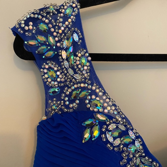 Studio 17 Royal Blue One Shoulder Dress size 8 - Picture 7 of 13